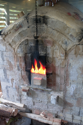 Anagama kiln in reduction